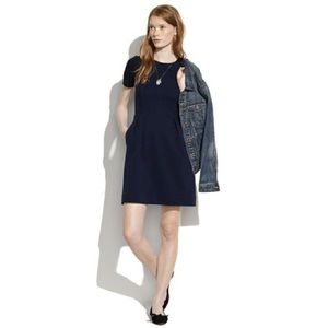 Madewell Gallerist Ponte Dress Colorblock Blue